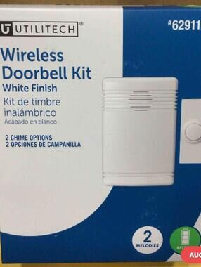 Utilitech White Wireless Doorbell Doorbell kit-BRAND NEW